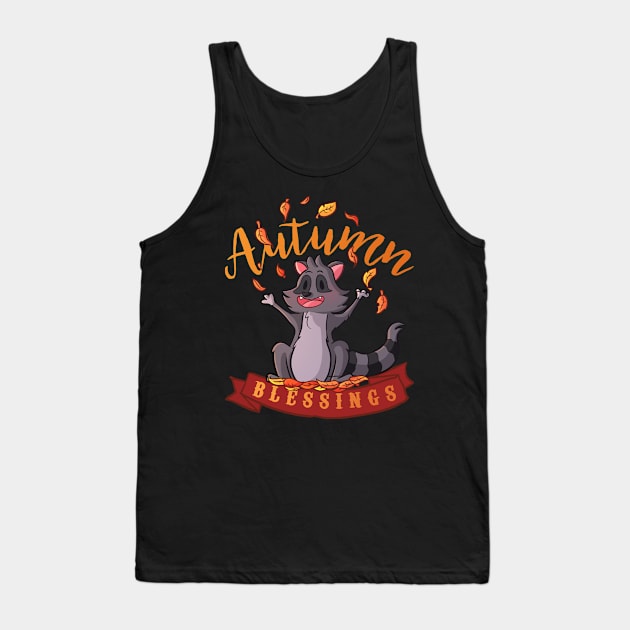 Raccoon autumn blessings Tank Top by ArtStyleAlice